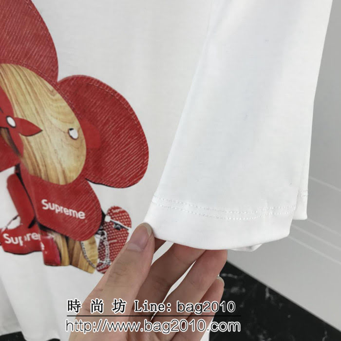 LV路易威登 Lv X SuP聯名款 19早春新款 太陽花趣味公仔印花 絲光棉短袖 情侶款 ydi1971